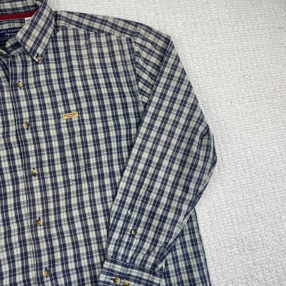 Levi Strauss Signature Premium Button Up Shirt Red / Blue / Green Plaid Men Sz M - Picture 4 of 16